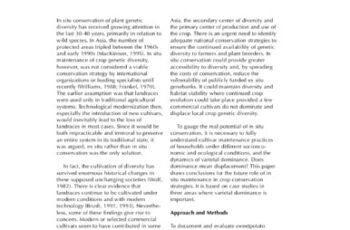 Farmer maintenance of sweetpotato diversity in Asia: dominant cultivars and implications for in situ conservation