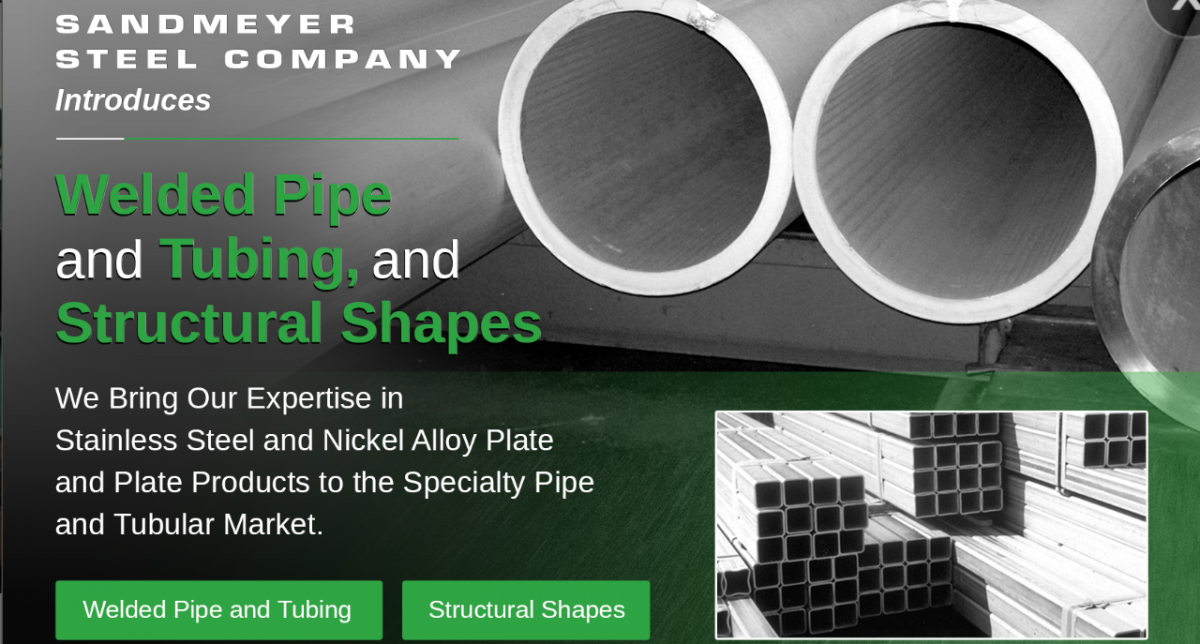 Sandmeyer Steel Company Introduces Welded Pipe and Tubing, and Structural Shapes